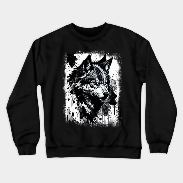 You Gotta Be A Wolf - Alonzo Harris [Training Day] Alpha Animal Beast Splatter Style Crewneck Sweatshirt by Naumovski